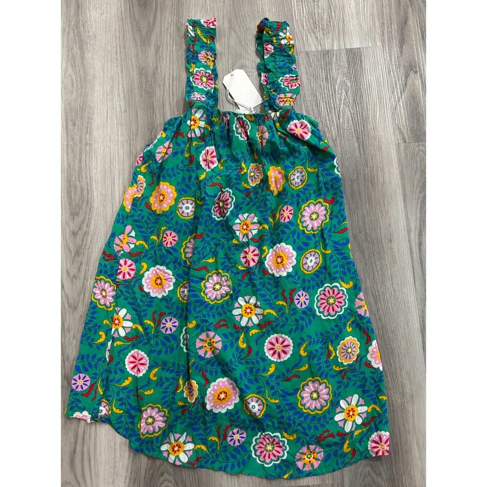 Emily Wonder Green Floral Ruffle Strap Mini Babydoll Dress NWT Womens Small